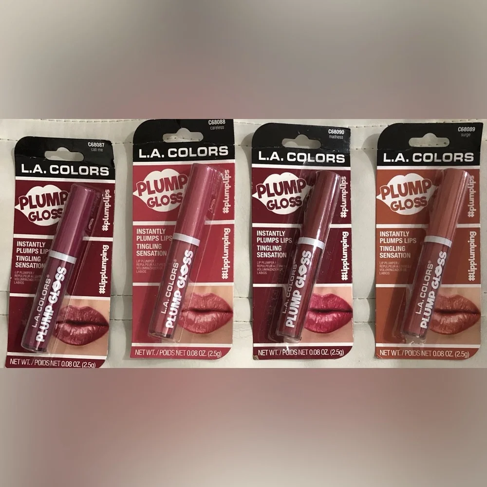 2pack shades of reds pinks‎ & mauve lip plumping glossy moisturizing lipgloss